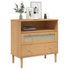 skænk SENJA 80x40x80 cm rattan-look massivt fyrretræ brun