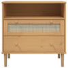 skænk SENJA 80x40x80 cm rattan-look massivt fyrretræ brun