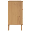 skænk SENJA 80x40x80 cm rattan-look massivt fyrretræ brun