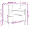 skænk SENJA 80x40x80 cm rattan-look massivt fyrretræ brun