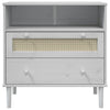skænk SENJA 80x40x80 cm rattan-look massivt fyrretræ hvid