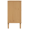 skænk SENJA 112x40x80 cm rattan-look massivt fyrretræ brun