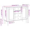 skænk SENJA 112x40x80 cm rattan-look massivt fyrretræ brun