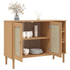 skænk SENJA 112x40x80 cm rattan-look massivt fyrretræ brun