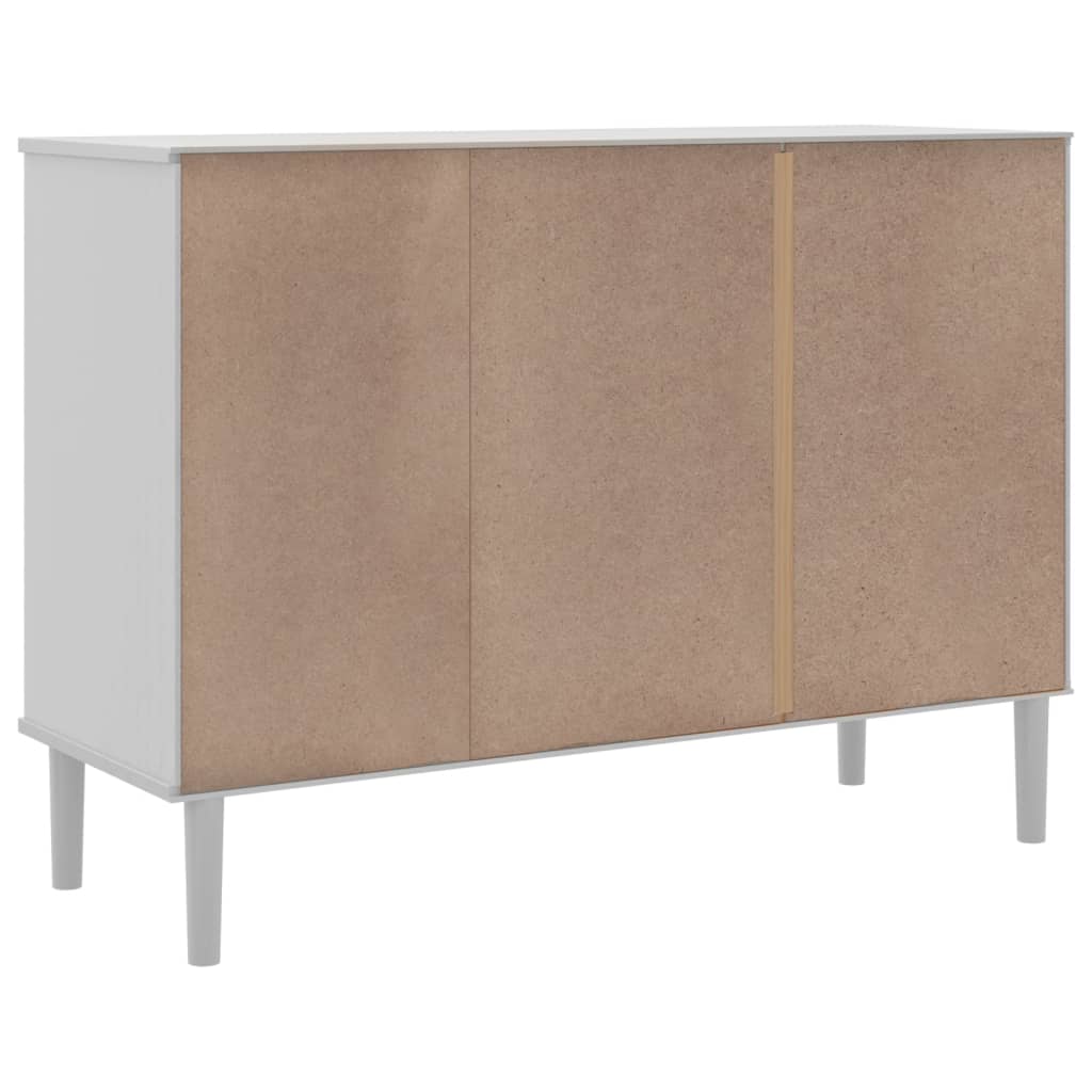skænk SENJA 112x40x80 cm rattan-look massivt fyrretræ hvid