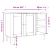 skænk SENJA 112x40x80 cm rattan-look massivt fyrretræ hvid