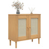 skænk SENJA 80x35x80 cm rattan-look massivt fyrretræ brun