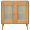 skænk SENJA 80x35x80 cm rattan-look massivt fyrretræ brun