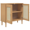 skænk SENJA 80x35x80 cm rattan-look massivt fyrretræ brun
