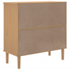 skænk SENJA 80x35x80 cm rattan-look massivt fyrretræ brun