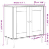 skænk SENJA 80x35x80 cm rattan-look massivt fyrretræ brun