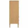 skænk SENJA 90x40x112 cm rattan-look massivt fyrretræ brun