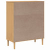 skænk SENJA 90x40x112 cm rattan-look massivt fyrretræ brun