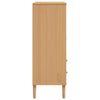 skænk SENJA 90x40x112 cm rattan-look massivt fyrretræ brun
