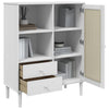 skænk SENJA 90x40x112 cm rattan-look massivt fyrretræ hvid