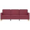 3-personers sofa 180 cm stof vinrød