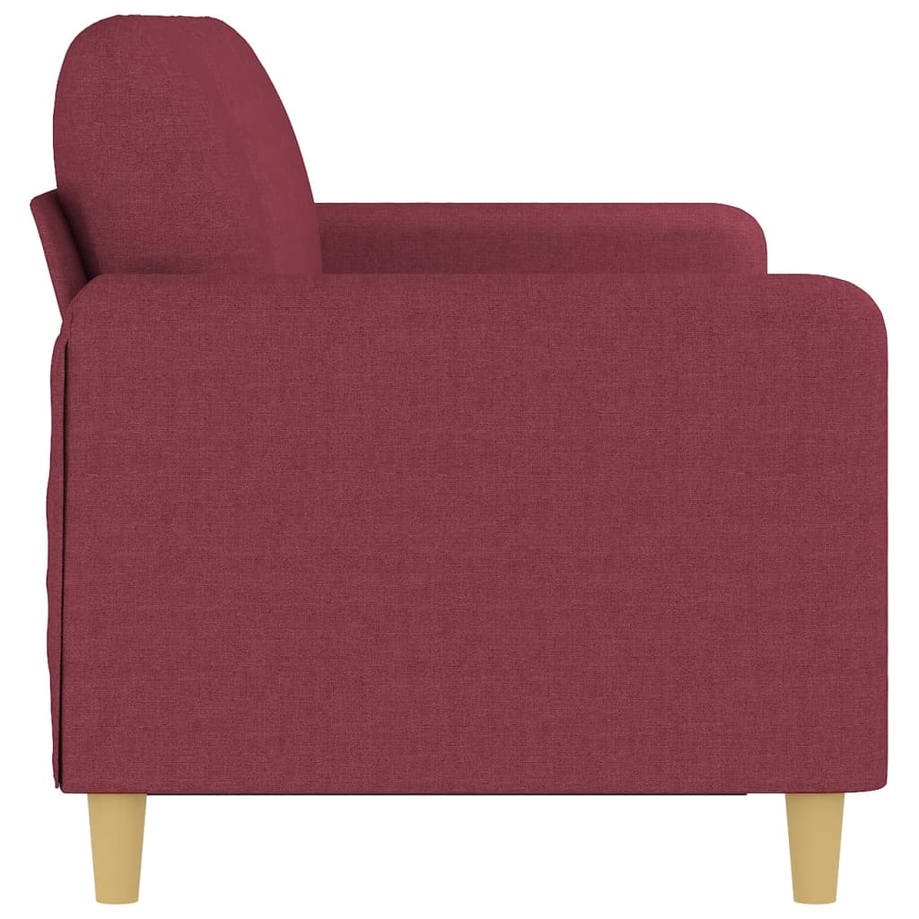 3-personers sofa 180 cm stof vinrød