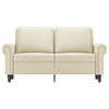 2-personers sofa 120 cm kunstlæder cremefarvet