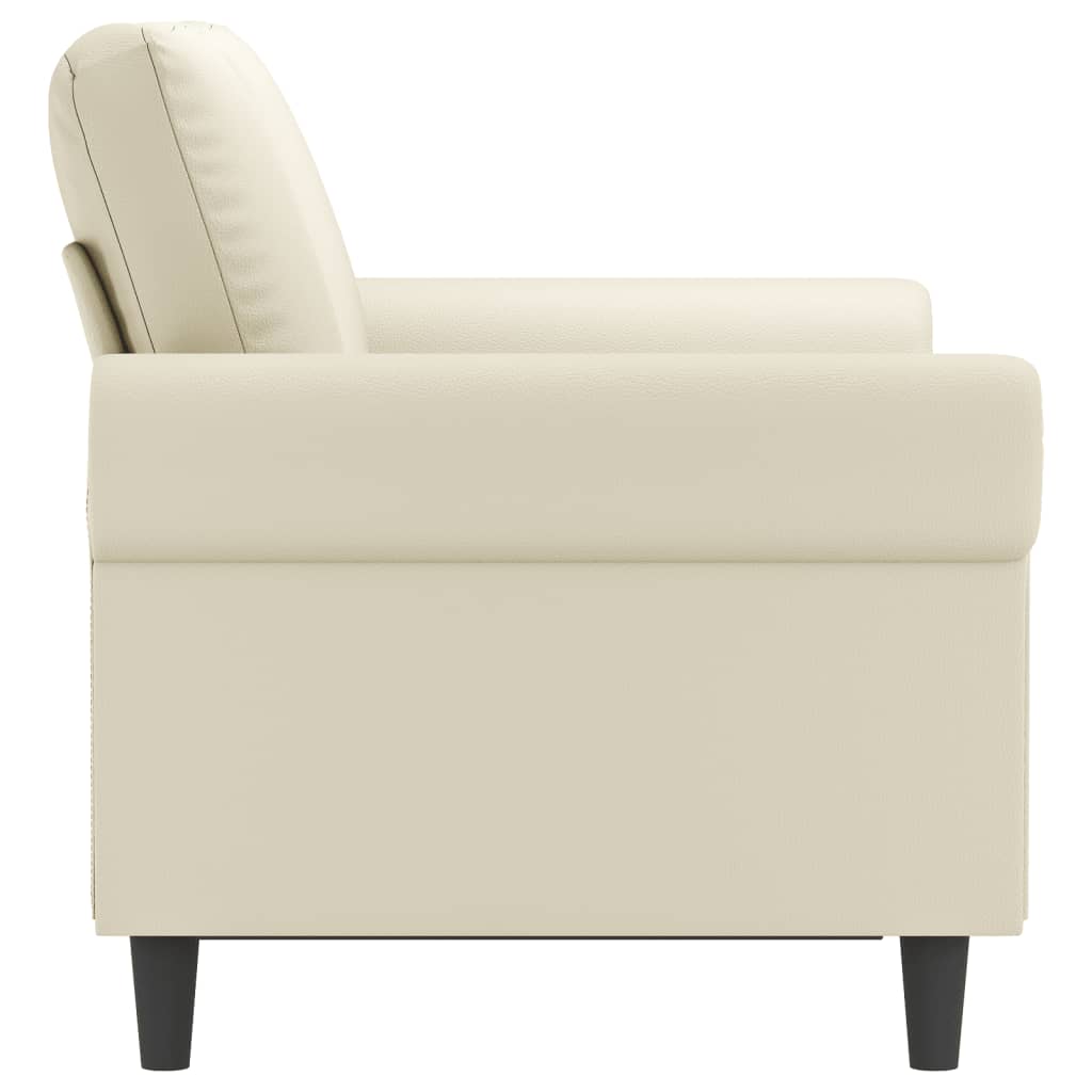 2-personers sofa 120 cm kunstlæder cremefarvet