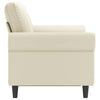 2-personers sofa 120 cm kunstlæder cremefarvet