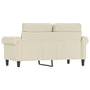2-personers sofa 120 cm kunstlæder cremefarvet