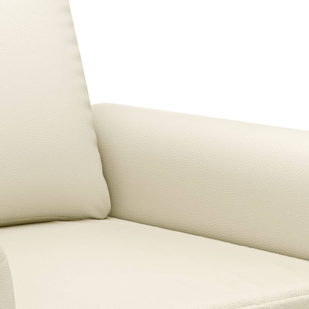 2-personers sofa 120 cm kunstlæder cremefarvet
