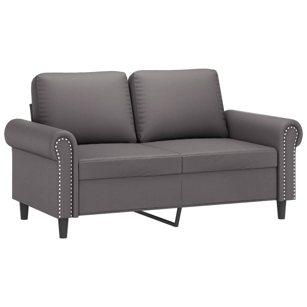 2-personers sofa 120 cm kunstlæder grå