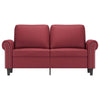 2-personers sofa 120 cm kunstlæder vinrød