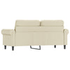 2-personers sofa 140 cm kunstlæder cremefarvet