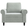 lænestol 60 cm velour lysegrå