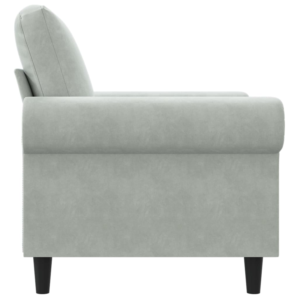 lænestol 60 cm velour lysegrå
