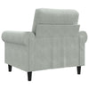 lænestol 60 cm velour lysegrå