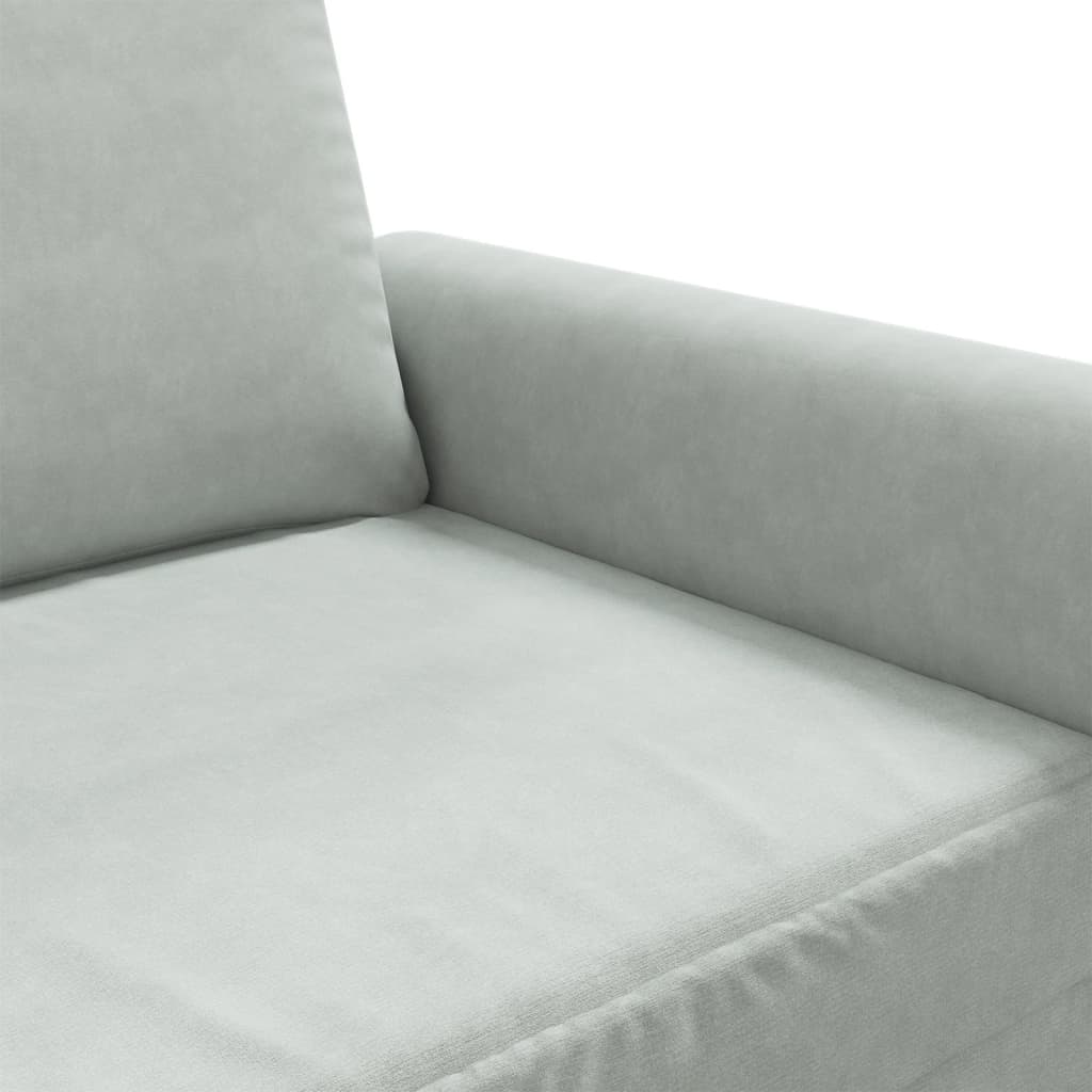 lænestol 60 cm velour lysegrå