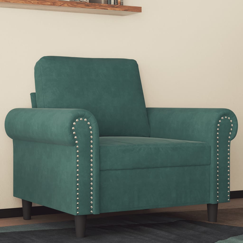 lænestol 60 cm velour lysegrøn