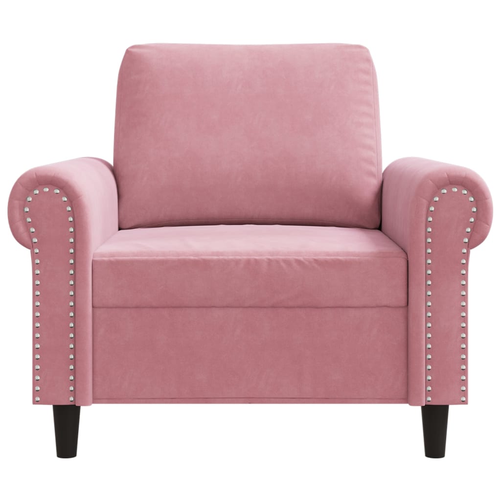 lænestol 60 cm velour lyserød