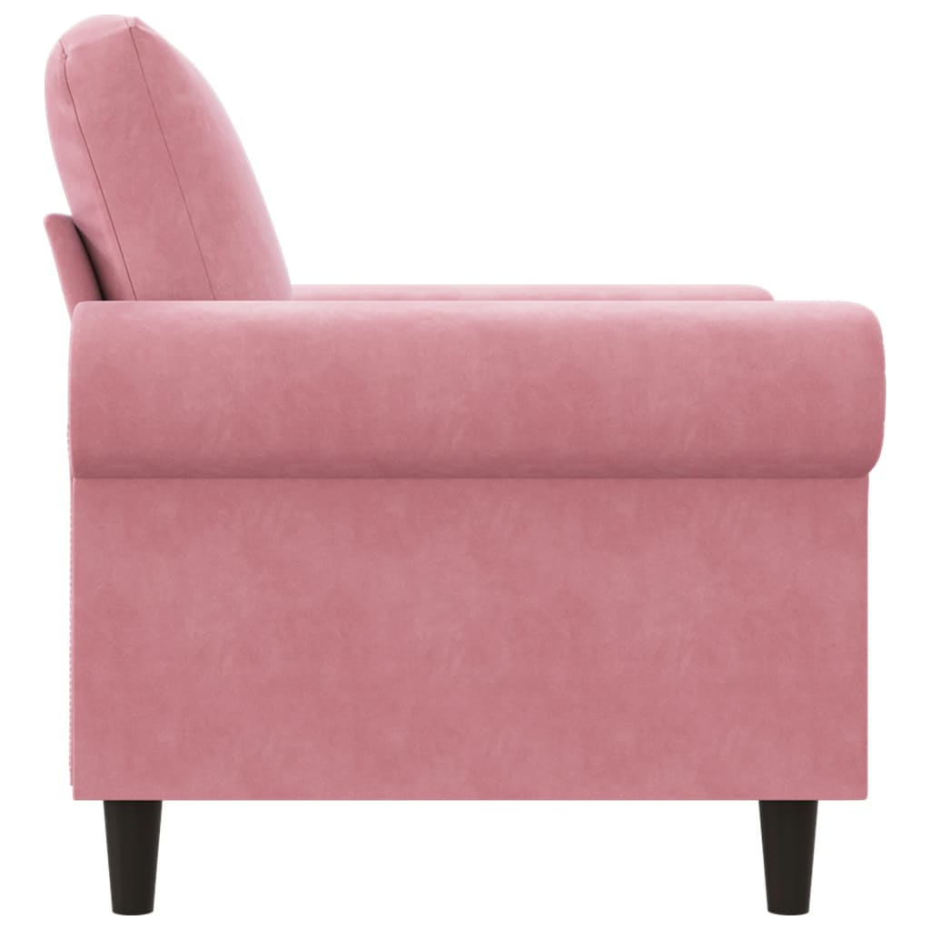 lænestol 60 cm velour lyserød