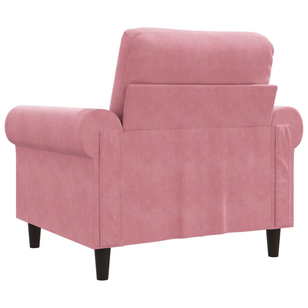 lænestol 60 cm velour lyserød
