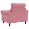 lænestol 60 cm velour lyserød