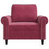 lænestol 60 cm velour vinrød