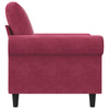 lænestol 60 cm velour vinrød