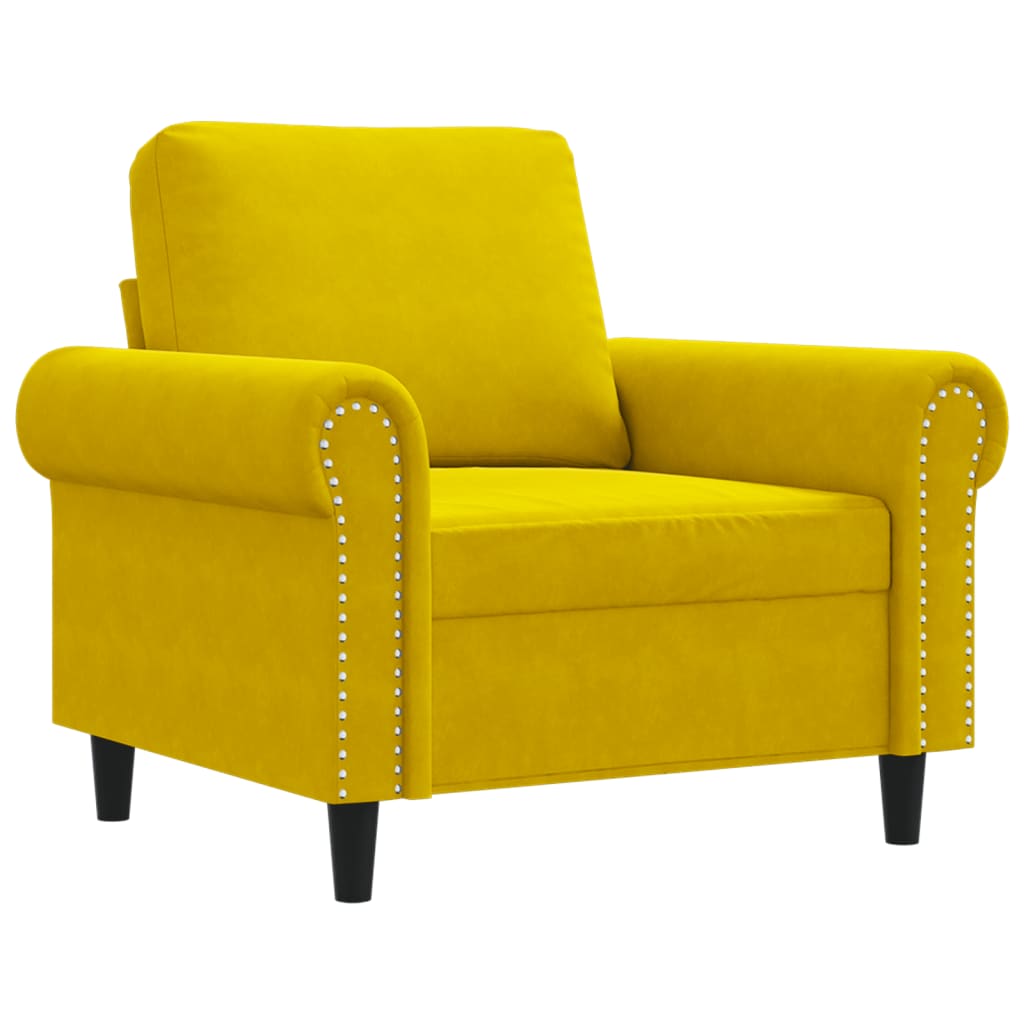 lænestol 60 cm velour gul