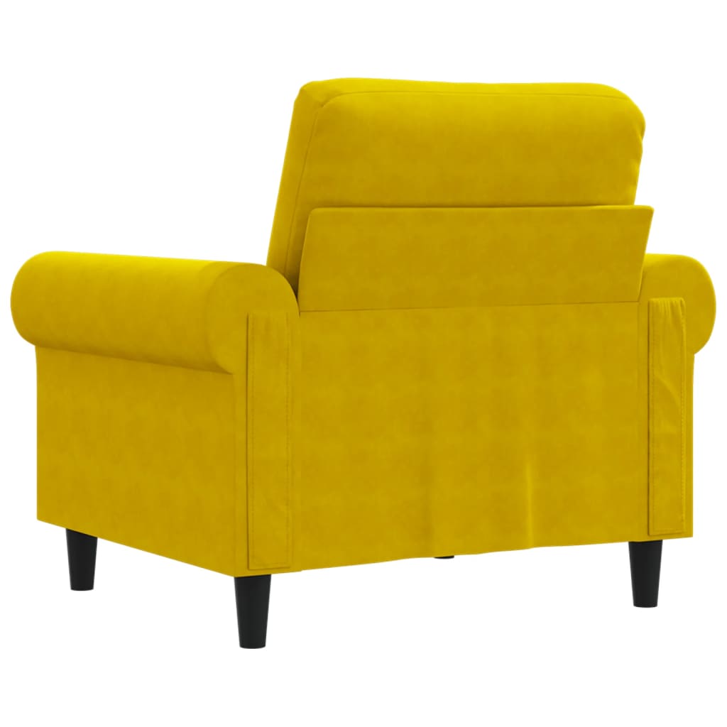 lænestol 60 cm velour gul