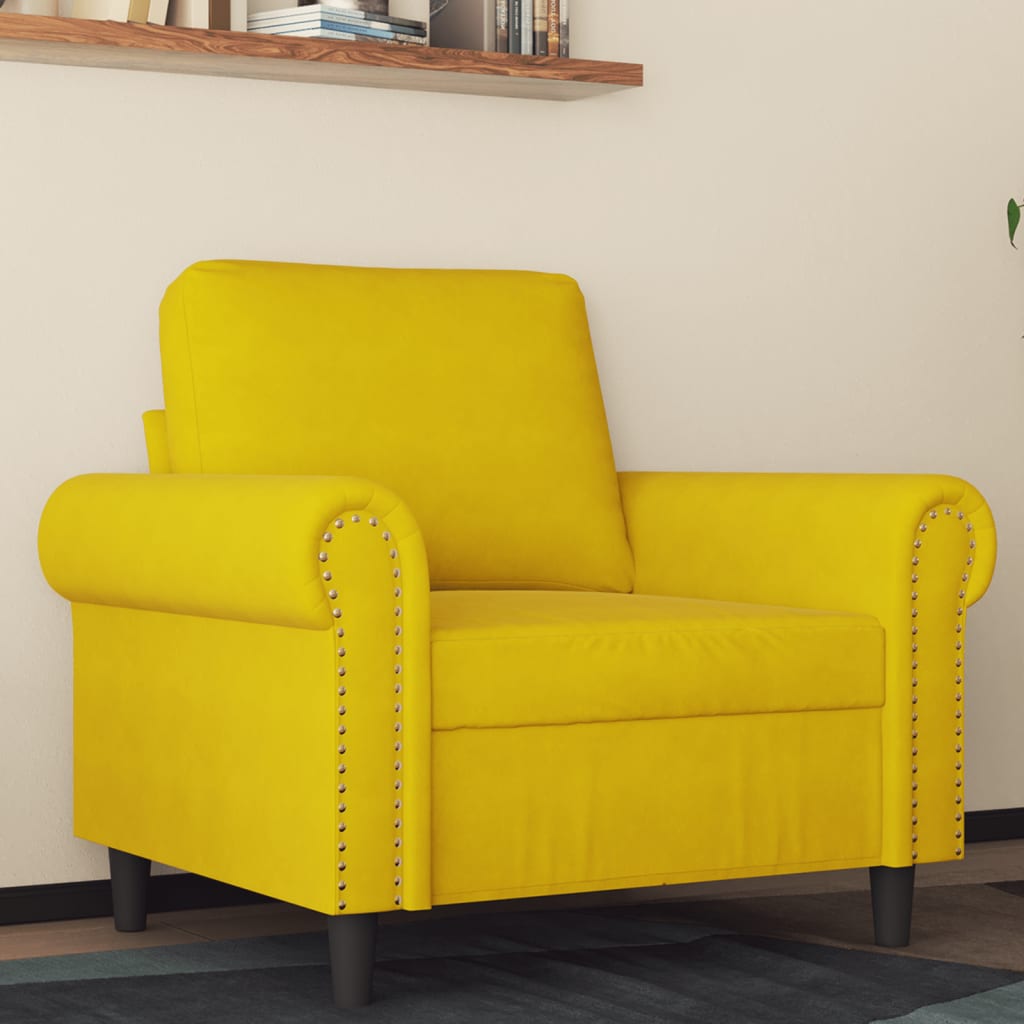 lænestol 60 cm velour gul