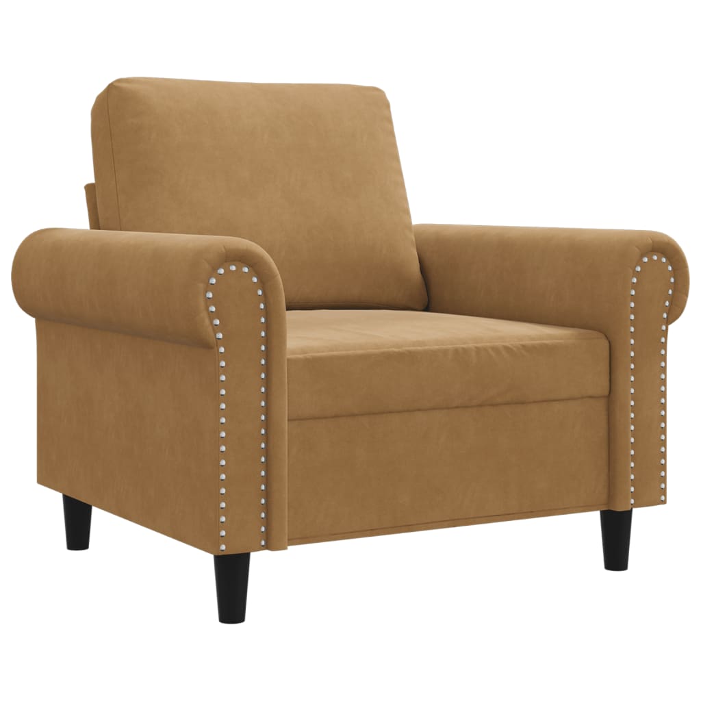 lænestol 60 cm velour brun