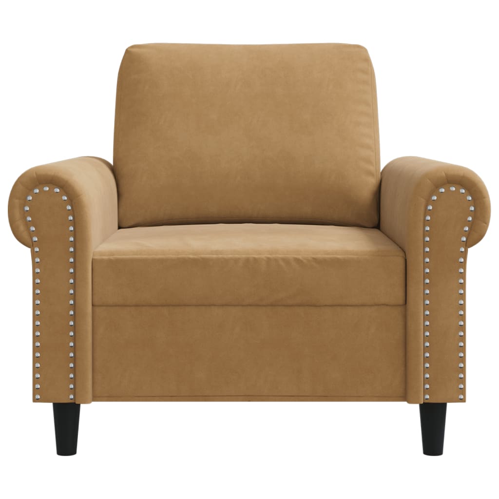 lænestol 60 cm velour brun