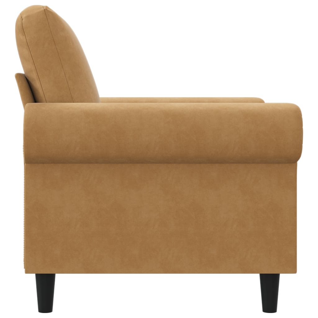 lænestol 60 cm velour brun