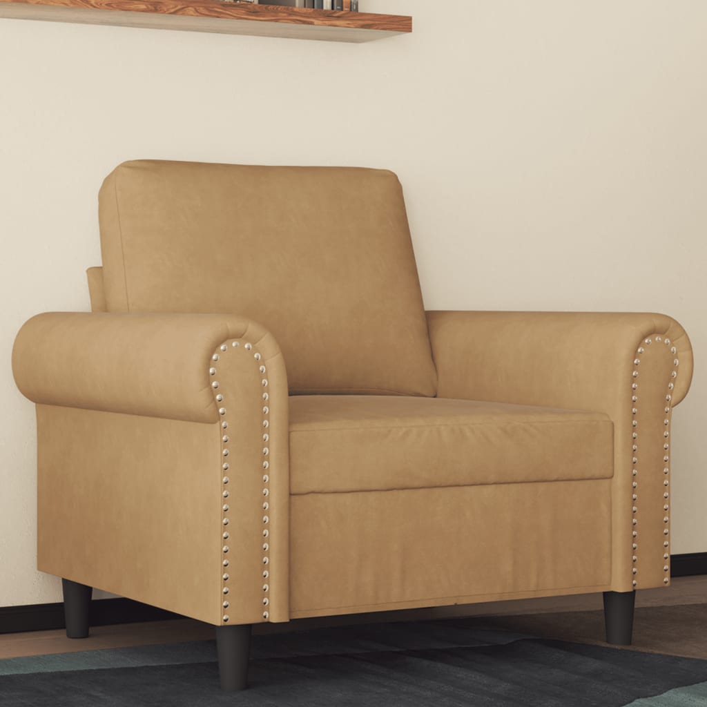 lænestol 60 cm velour brun