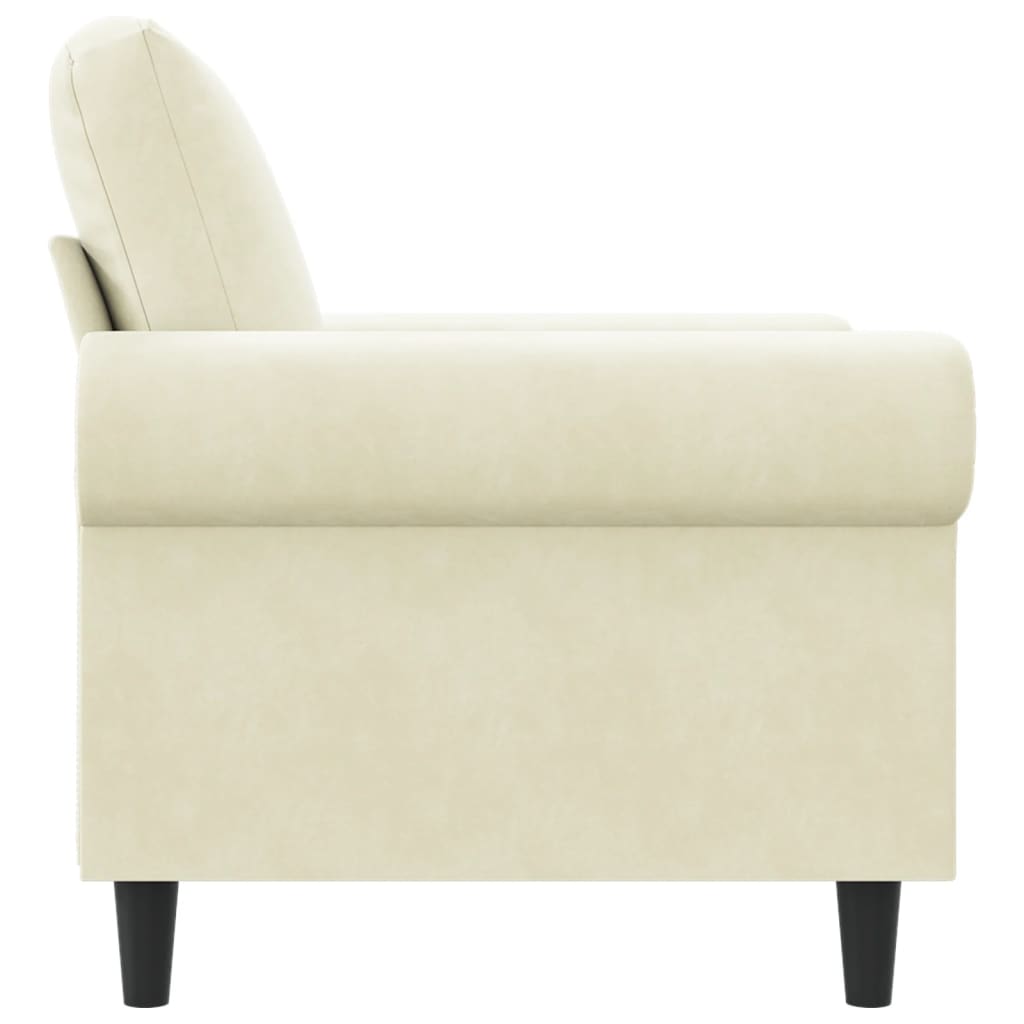 lænestol 60 cm velour cremefarvet