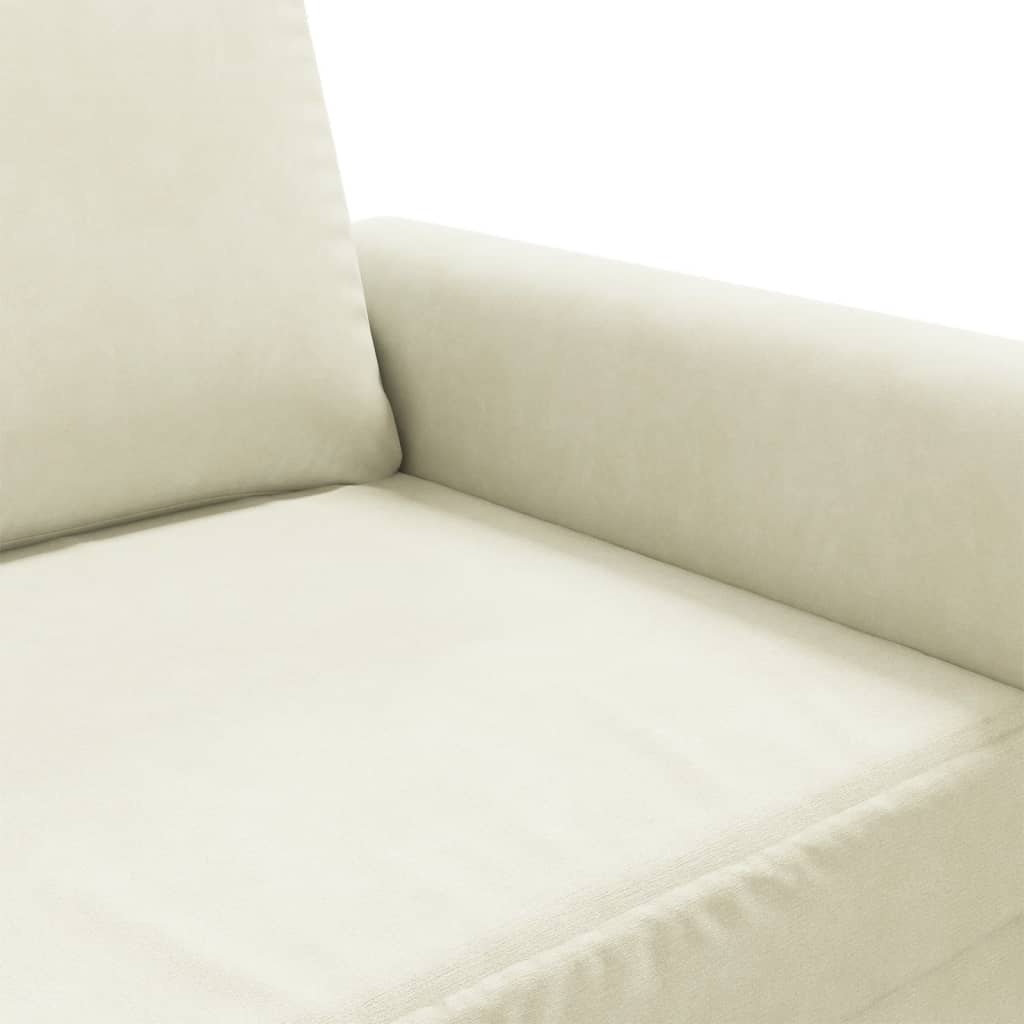 lænestol 60 cm velour cremefarvet