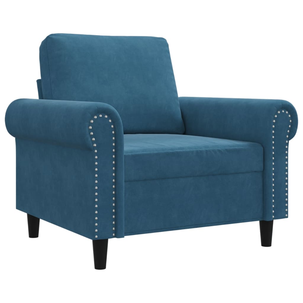 lænestol 60 cm velour Blå